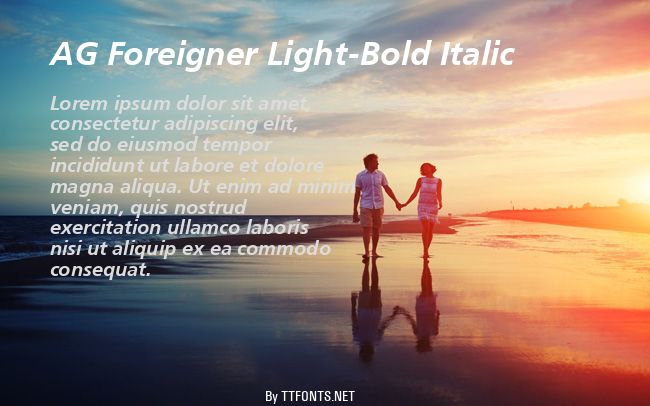 AG Foreigner Light-Bold Italic example